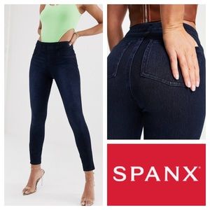 SPANX Ankle Indigo Blue Jeggings Leggings Cotton Size M